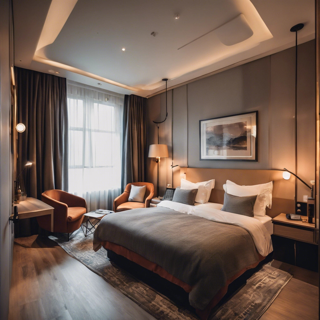 a luxurious and cozy small hotel room